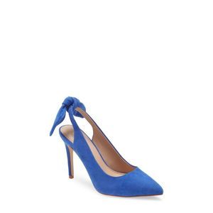 BCBGENERATION Womens Blue Bow Henaya Stiletto Slip On Leather Slingback 8